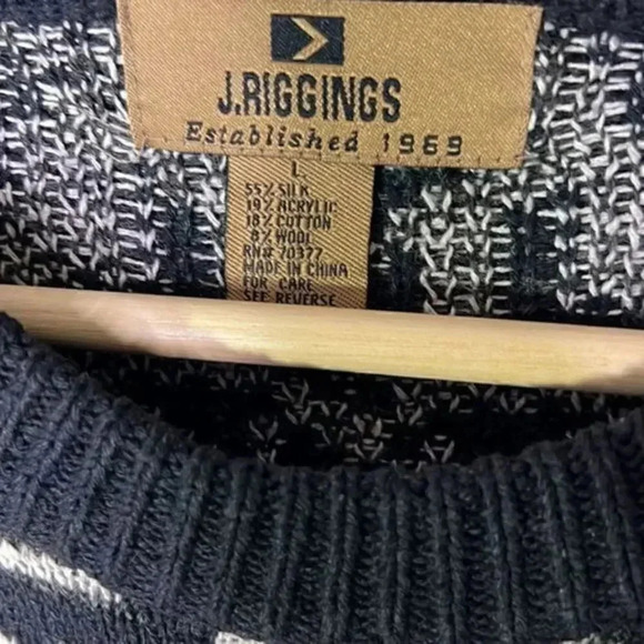 J. Riggings Large silk blend vintage look sweater Aztec design. - Picture 3 of 4